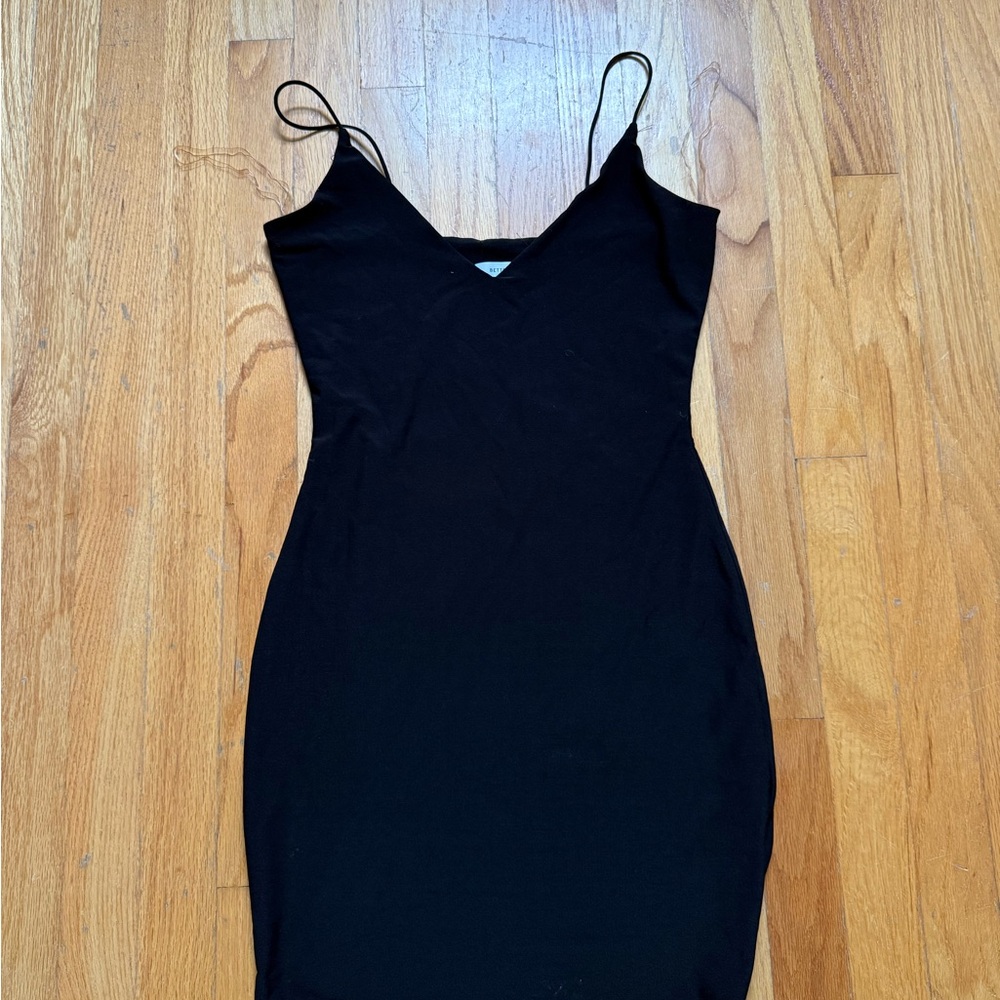 Better Be Black Mini Dress with Spaghetti Straps